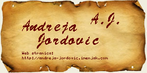 Andreja Jordović vizit kartica